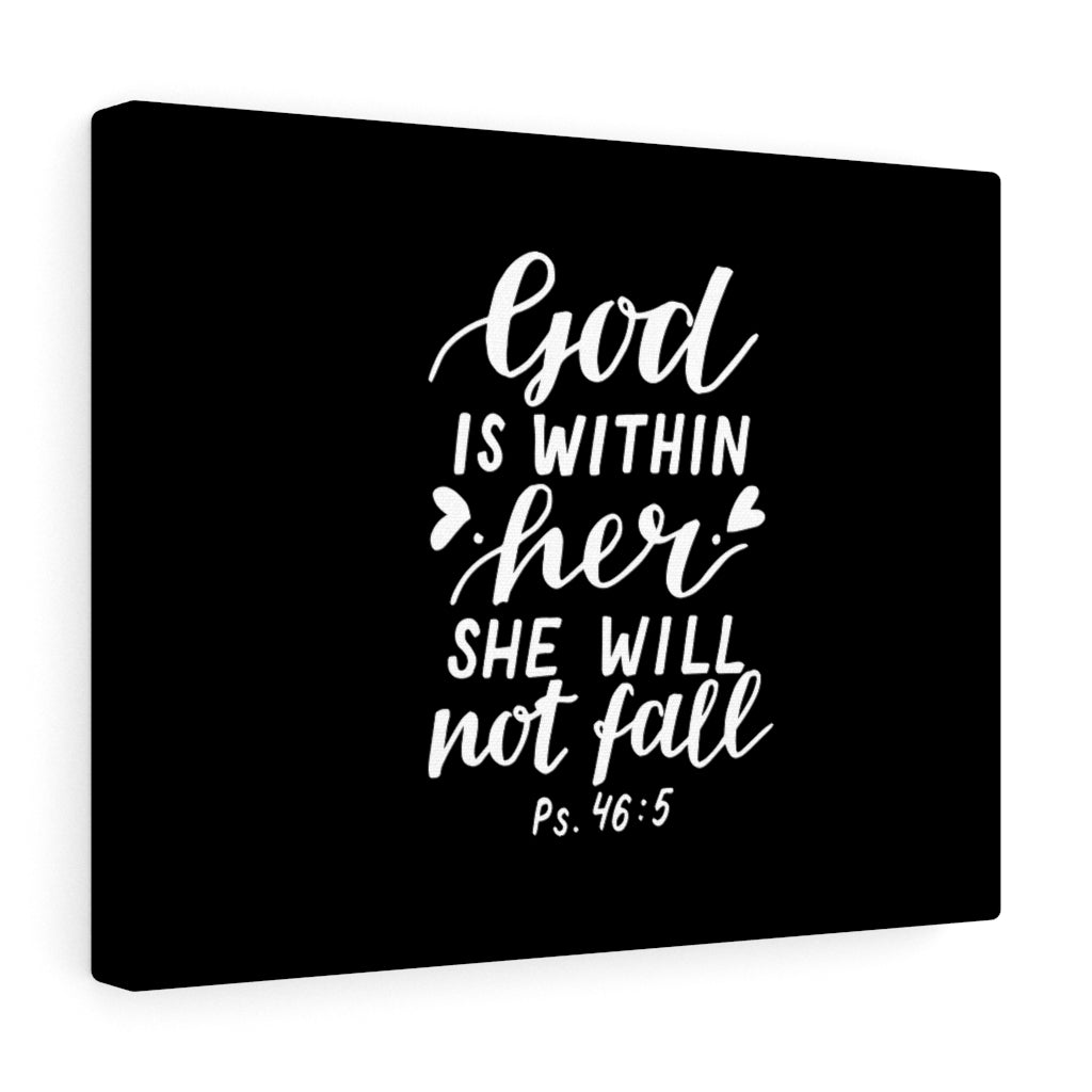 Scripture Walls God Is Within Her Psalm 46:5 Bible Verse Canvas Christian Wall Art Ready to Hang Unframed-Express Your Love Gifts