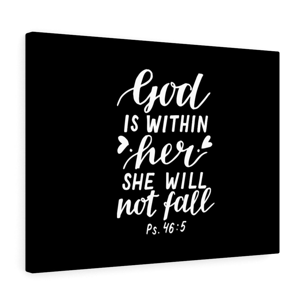 Scripture Walls God Is Within Her Psalm 46:5 Bible Verse Canvas Christian Wall Art Ready to Hang Unframed-Express Your Love Gifts