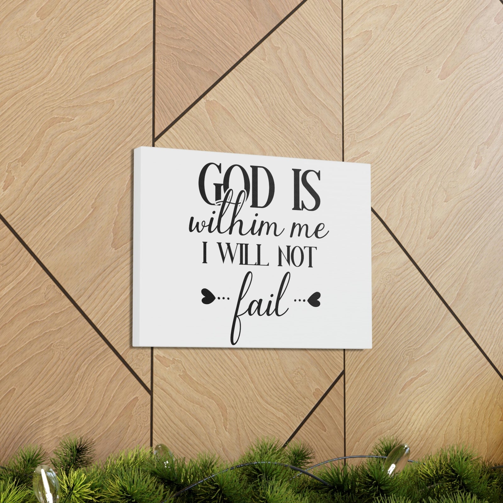 Scripture Walls God Is Within Me I Will Not Fail 2 Timothy 2:13 Hearts Christian Wall Art Print Ready to Hang Unframed-Express Your Love Gifts