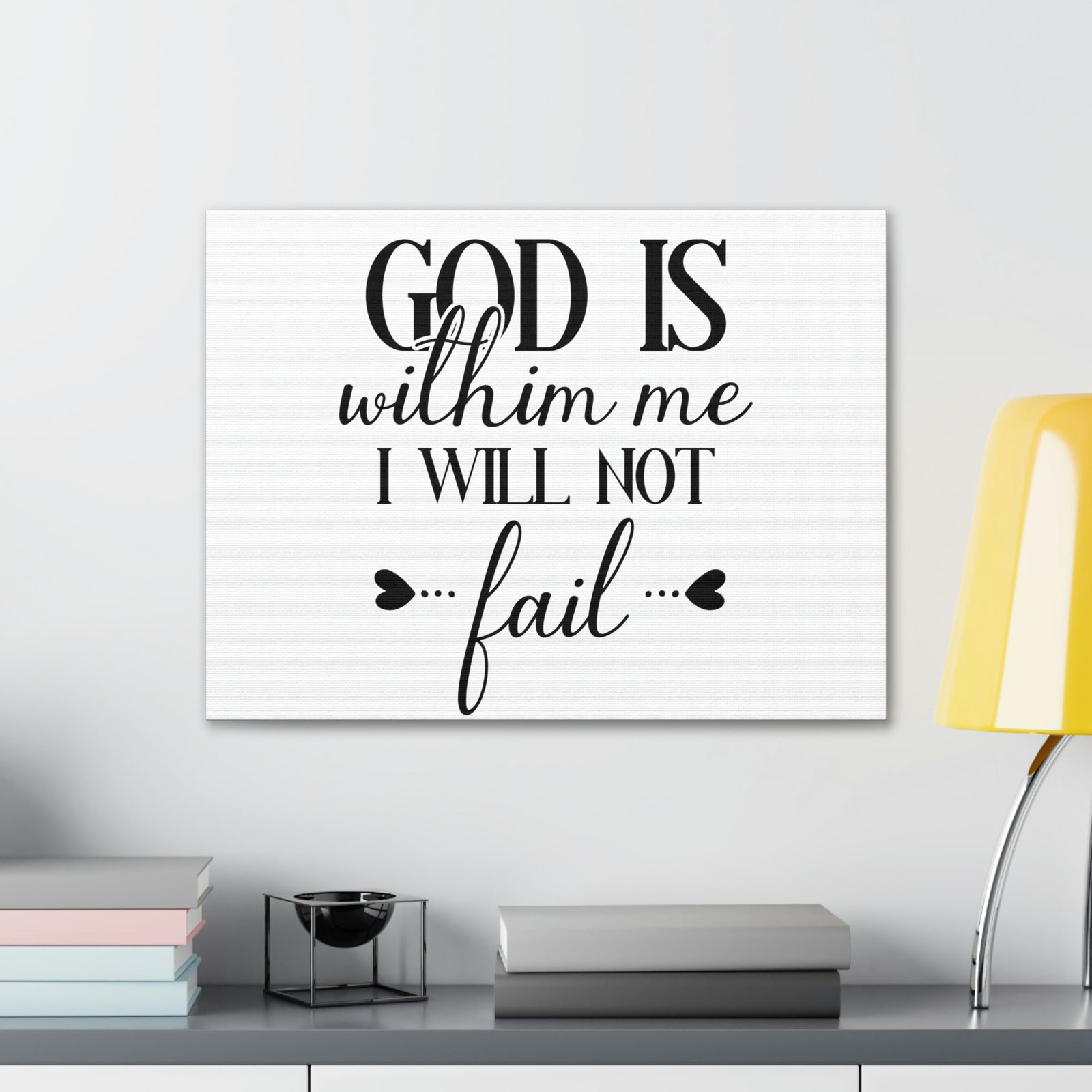 Scripture Walls God Is Within Me I Will Not Fail 2 Timothy 2:13 Hearts Christian Wall Art Print Ready to Hang Unframed-Express Your Love Gifts