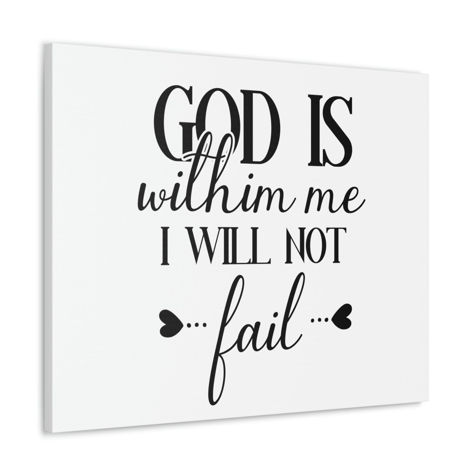 Scripture Walls God Is Within Me I Will Not Fail 2 Timothy 2:13 Hearts Christian Wall Art Print Ready to Hang Unframed-Express Your Love Gifts