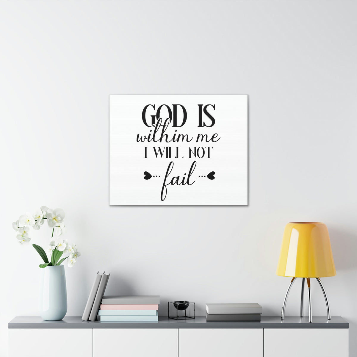 Scripture Walls God Is Within Me I Will Not Fail 2 Timothy 2:13 Hearts Christian Wall Art Print Ready to Hang Unframed-Express Your Love Gifts