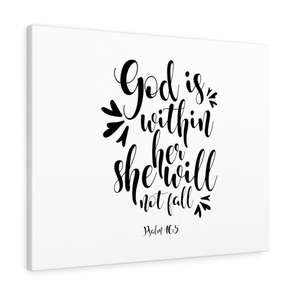 Scripture Walls God Is Within Psalm 46:5 Bible Verse Canvas Christian Wall Art Ready to Hang Unframed-Express Your Love Gifts
