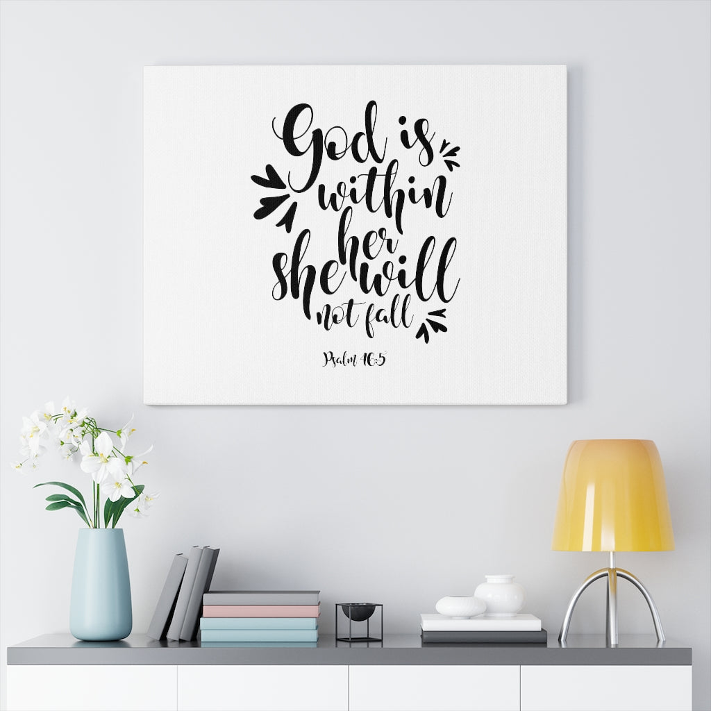 Scripture Walls God Is Within Psalm 46:5 Bible Verse Canvas Christian Wall Art Ready to Hang Unframed-Express Your Love Gifts
