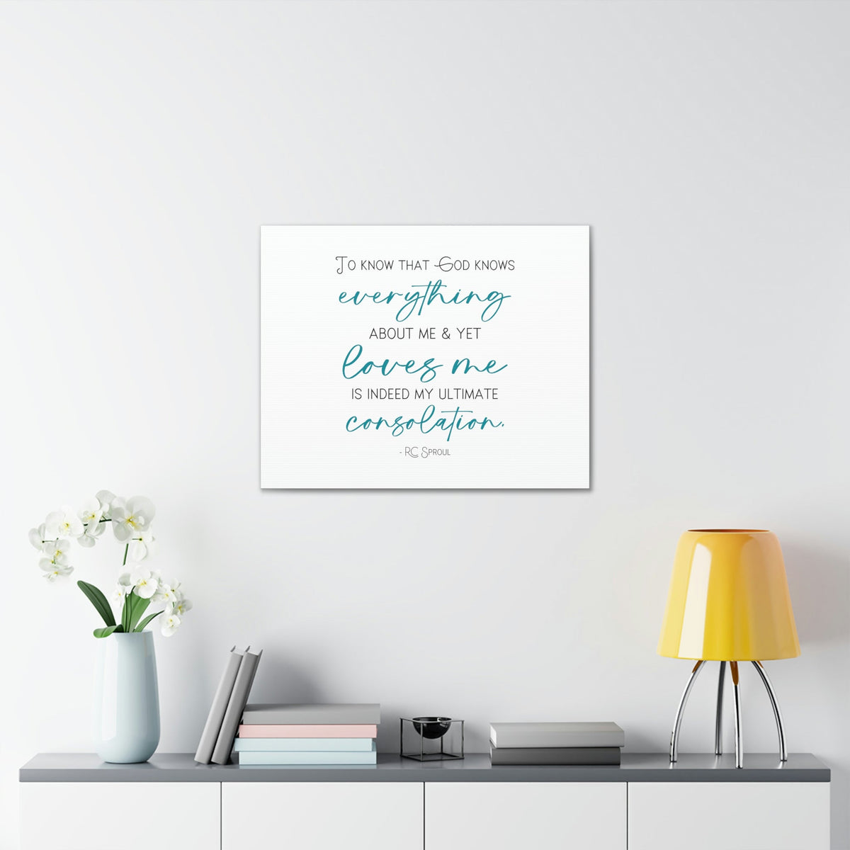 Scripture Walls God Knows Everything RC Sproul John 10:15 Light Blue Bible Canvas Christian Wall Art Ready to Hang Unframed-Express Your Love Gifts