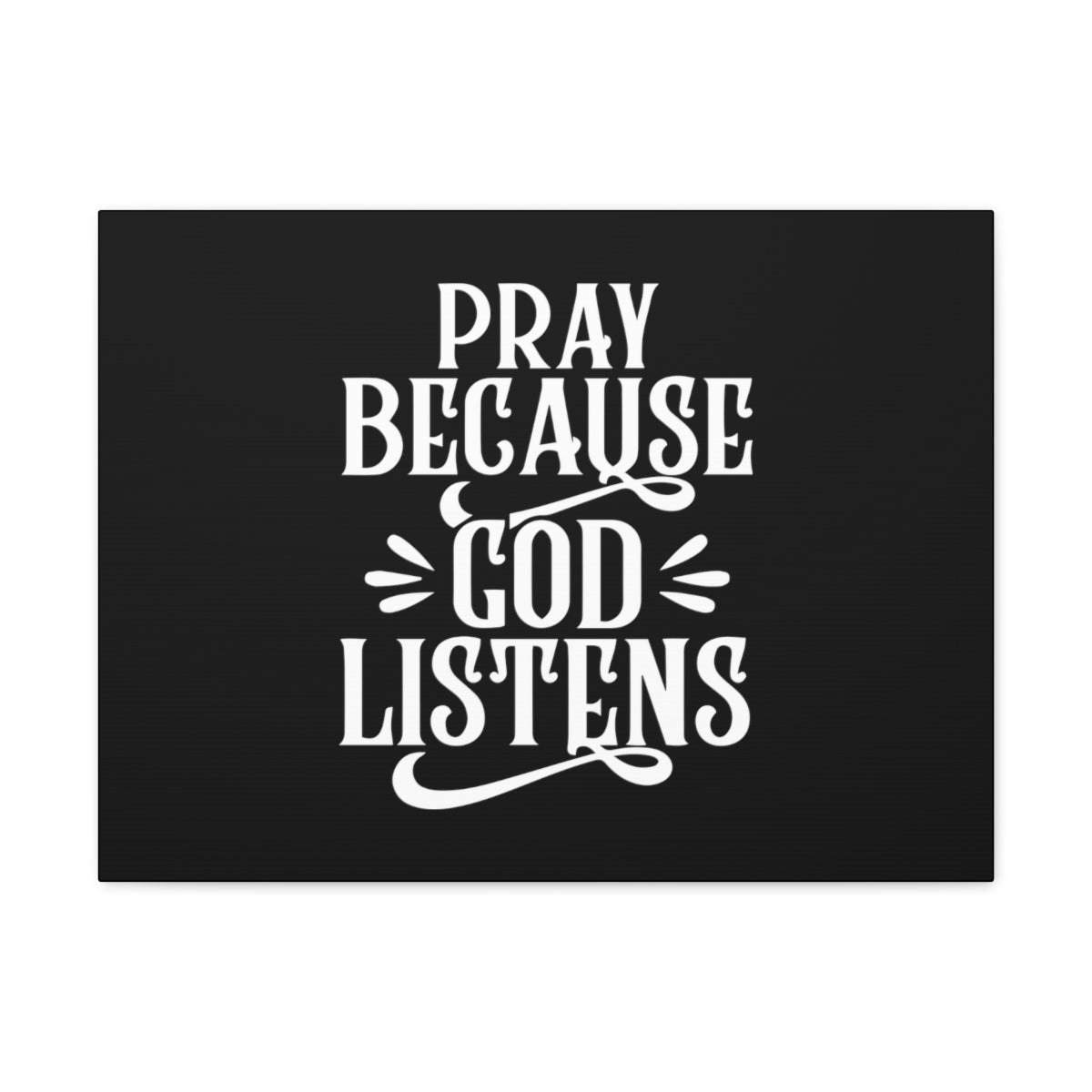 Scripture Walls God Listens Psalm 34:17 Black Christian Wall Art Bible Verse Print Ready to Hang Unframed-Express Your Love Gifts