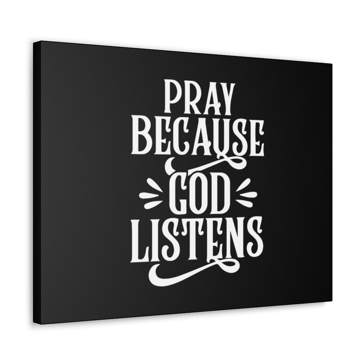 Scripture Walls God Listens Psalm 34:17 Black Christian Wall Art Bible Verse Print Ready to Hang Unframed-Express Your Love Gifts