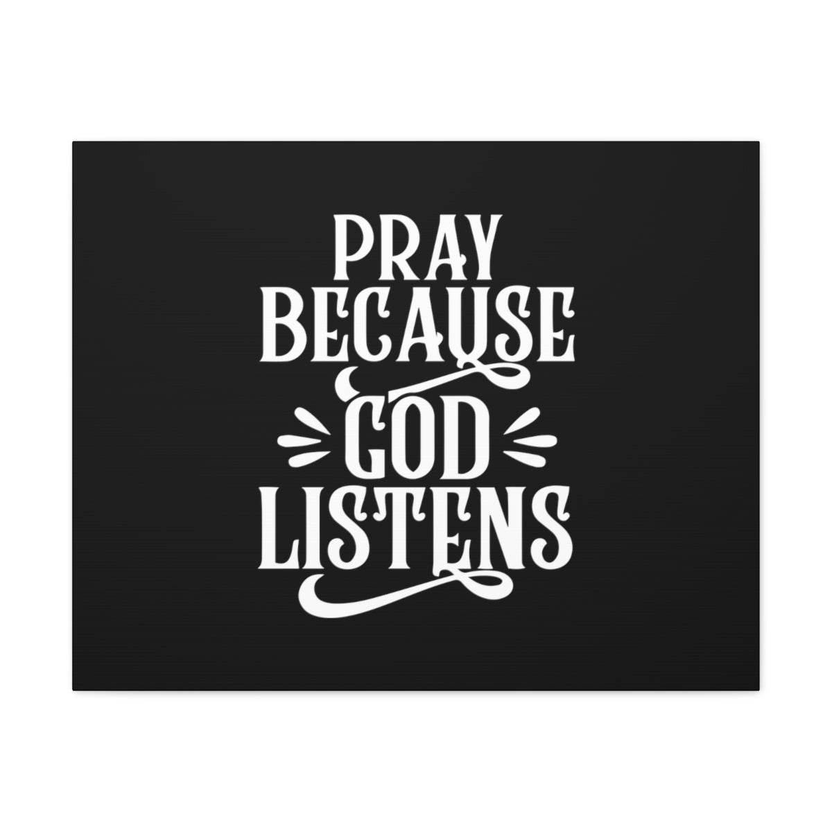 Scripture Walls God Listens Psalm 34:17 Black Christian Wall Art Bible Verse Print Ready to Hang Unframed-Express Your Love Gifts