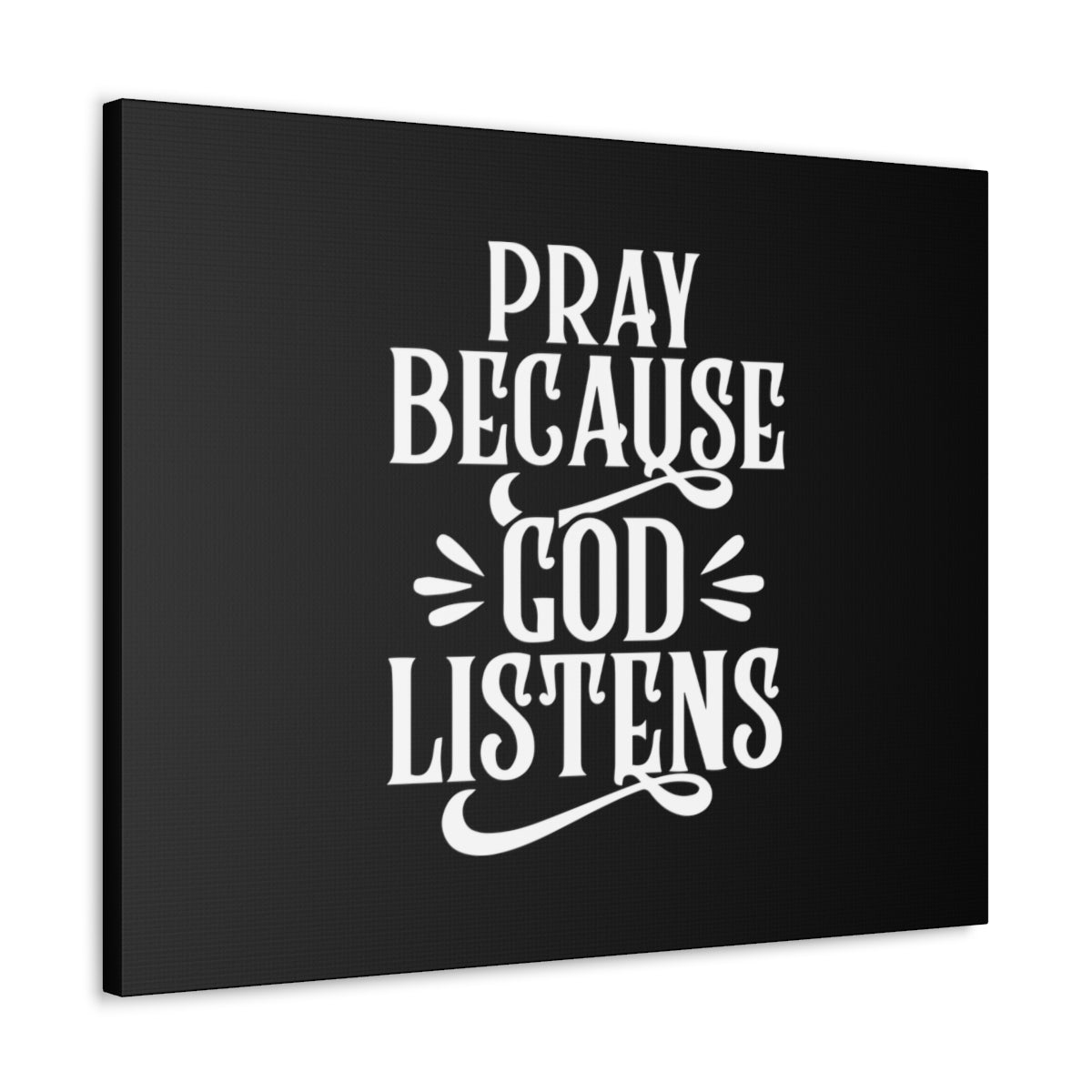 Scripture Walls God Listens Psalm 34:17 Black Christian Wall Art Bible Verse Print Ready to Hang Unframed-Express Your Love Gifts