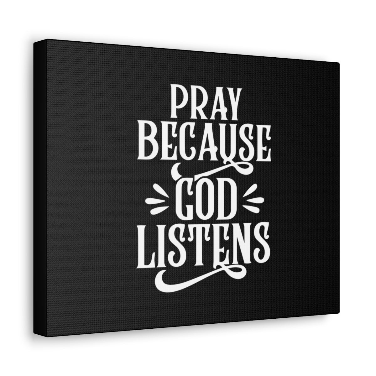 Scripture Walls God Listens Psalm 34:17 Black Christian Wall Art Bible Verse Print Ready to Hang Unframed-Express Your Love Gifts