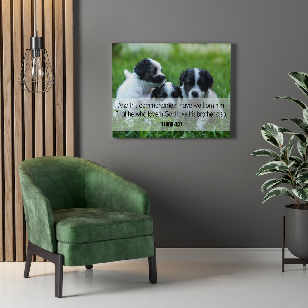Scripture Walls God Love His Brother 1 John 4:21 Christian Home Decor Bible Art Unframed-Express Your Love Gifts
