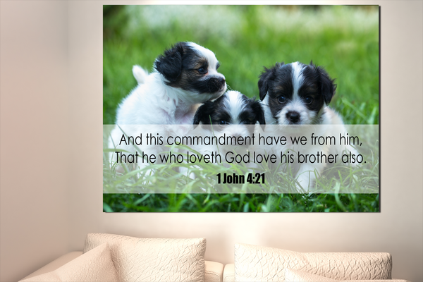 Scripture Walls God Love His Brother 1 John 4:21 Christian Home Decor Bible Art Unframed-Express Your Love Gifts