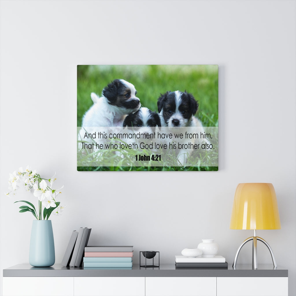 Scripture Walls God Love His Brother 1 John 4:21 Christian Home Decor Bible Art Unframed-Express Your Love Gifts