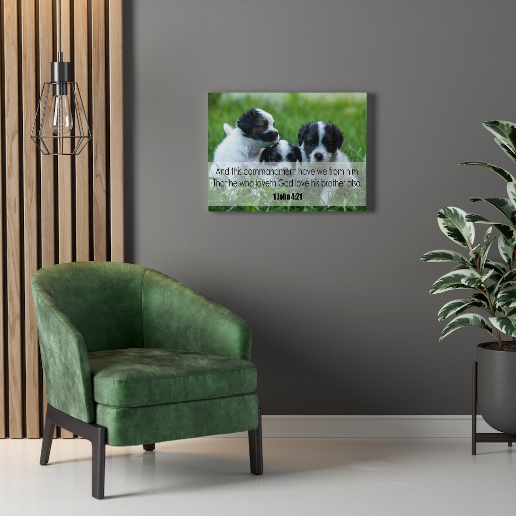 Scripture Walls God Love His Brother 1 John 4:21 Christian Home Decor Bible Art Unframed-Express Your Love Gifts