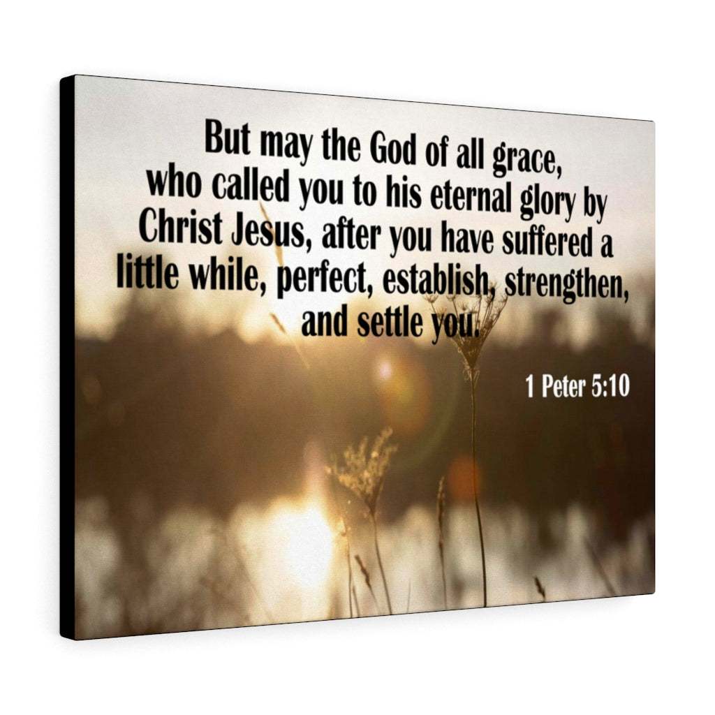 Scripture Walls God of All Grace 1 Peter 5:10 Bible Verse Canvas Christian Wall Art Ready to Hang Unframed-Express Your Love Gifts