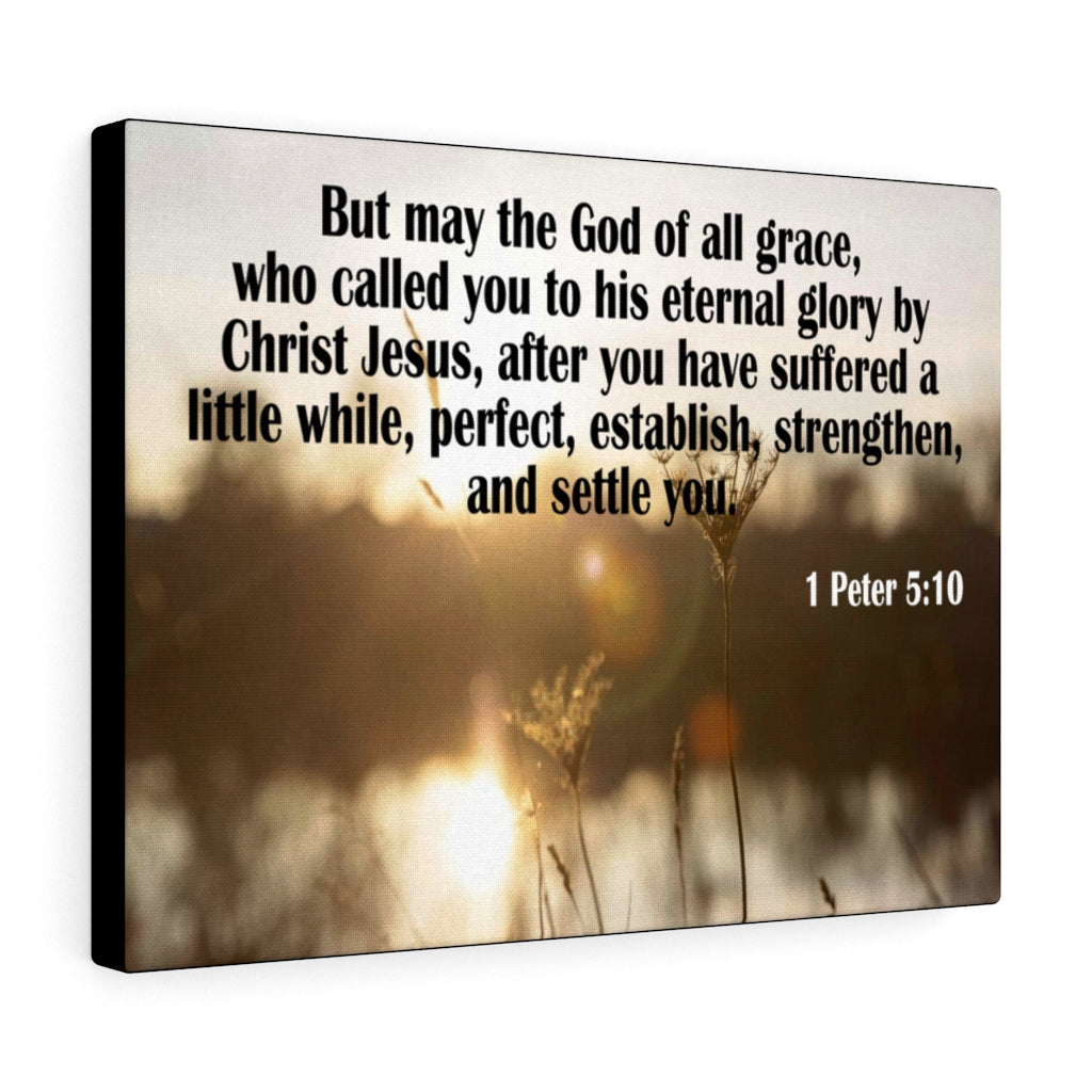 Scripture Walls God of All Grace 1 Peter 5:10 Bible Verse Canvas Christian Wall Art Ready to Hang Unframed-Express Your Love Gifts