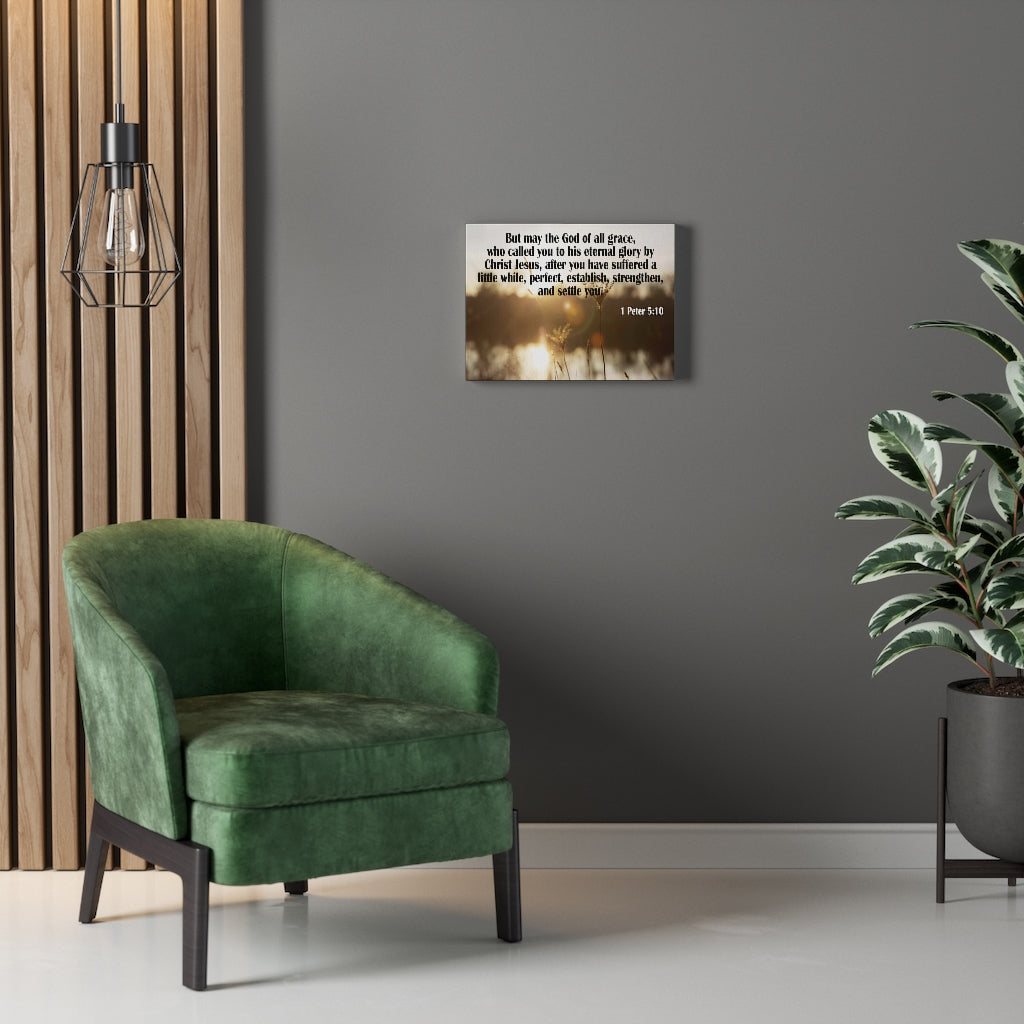 Scripture Walls God of All Grace 1 Peter 5:10 Bible Verse Canvas Christian Wall Art Ready to Hang Unframed-Express Your Love Gifts