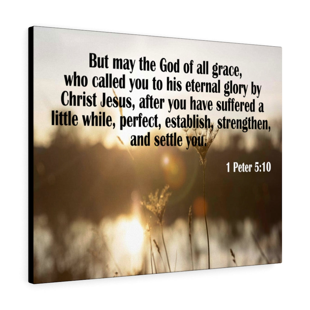 Scripture Walls God of All Grace 1 Peter 5:10 Bible Verse Canvas Christian Wall Art Ready to Hang Unframed-Express Your Love Gifts