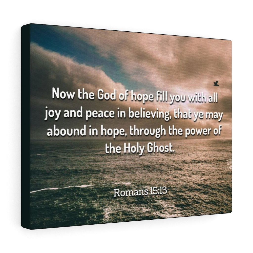 Scripture Walls God Of Hope Romans 15:13 Clouds Bible Verse Canvas Christian Wall Art Ready to Hang Unframed-Express Your Love Gifts
