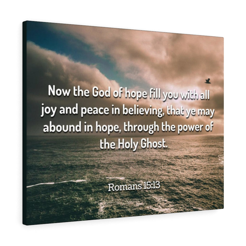 Scripture Walls God Of Hope Romans 15:13 Clouds Bible Verse Canvas Christian Wall Art Ready to Hang Unframed-Express Your Love Gifts