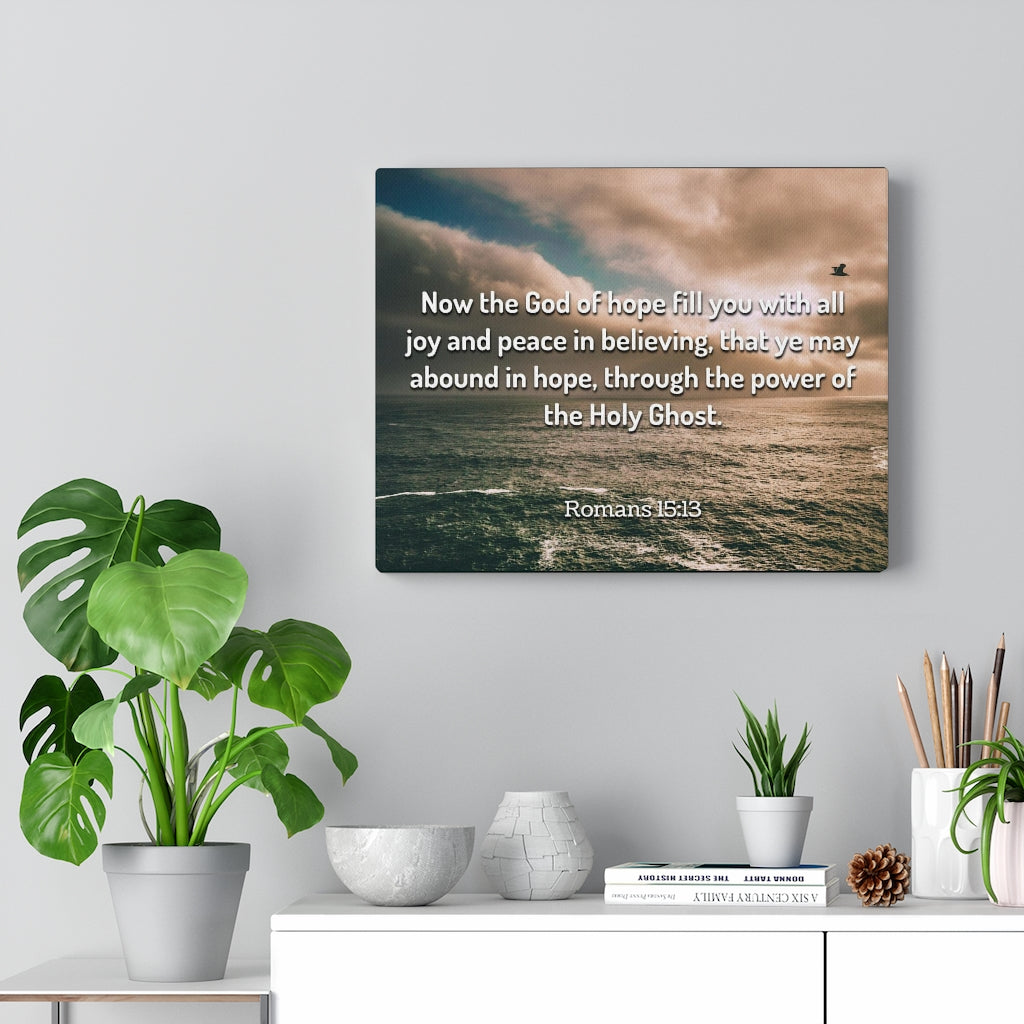 Scripture Walls God Of Hope Romans 15:13 Clouds Bible Verse Canvas Christian Wall Art Ready to Hang Unframed-Express Your Love Gifts