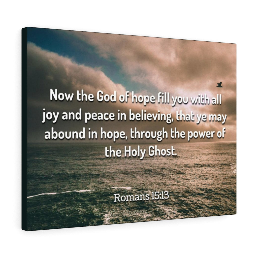 Scripture Walls God Of Hope Romans 15:13 Clouds Bible Verse Canvas Christian Wall Art Ready to Hang Unframed-Express Your Love Gifts