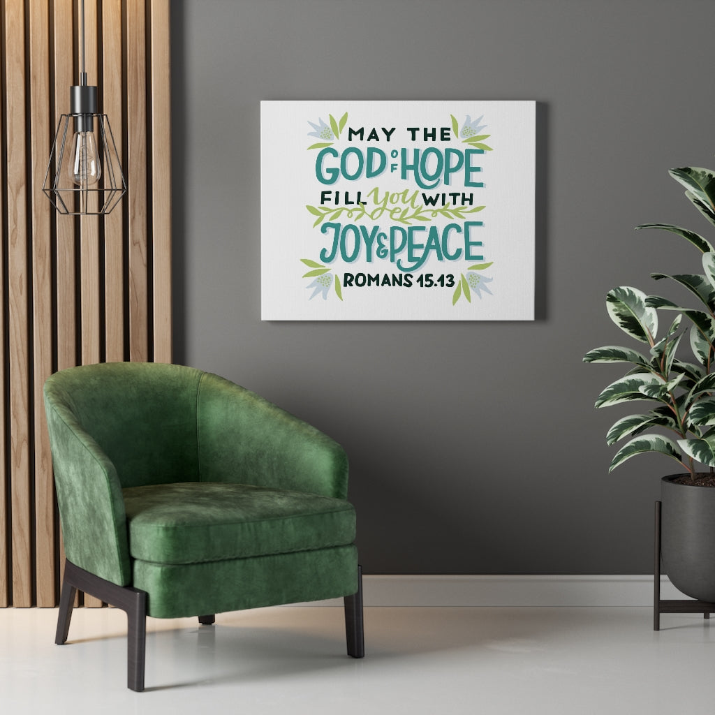 Scripture Walls God Of Hope Romans 45:43 Bible Verse Canvas Christian Wall Art Ready to Hang Unframed-Express Your Love Gifts