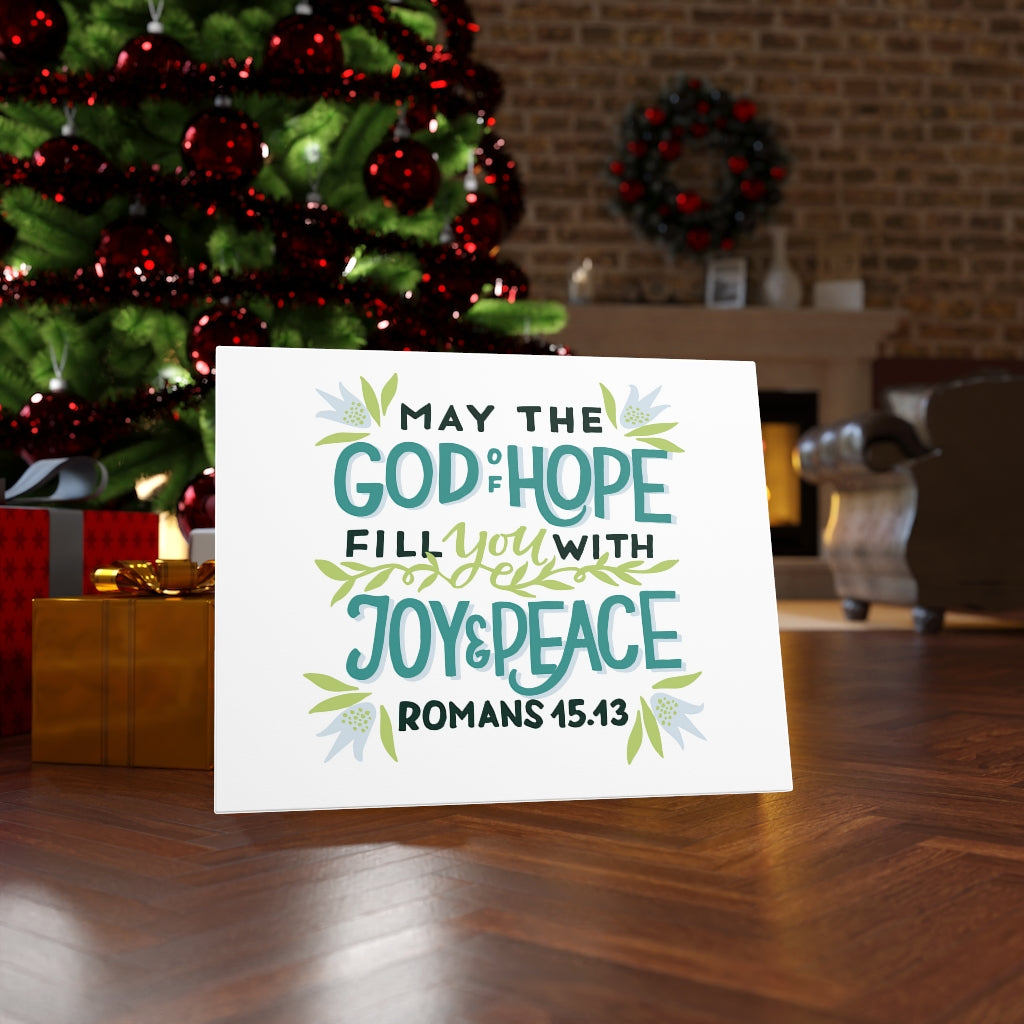 Scripture Walls God Of Hope Romans 45:43 Bible Verse Canvas Christian Wall Art Ready to Hang Unframed-Express Your Love Gifts