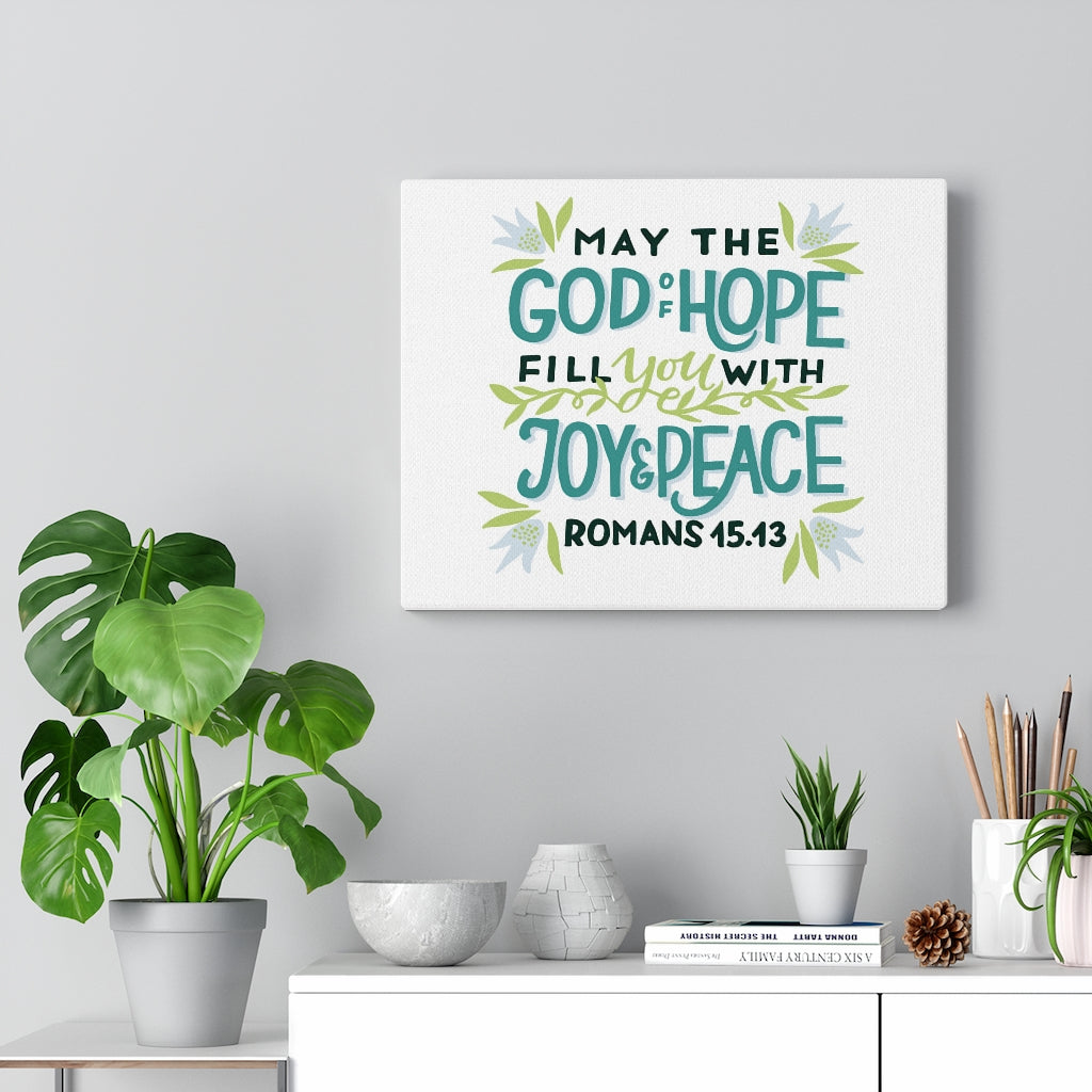 Scripture Walls God Of Hope Romans 45:43 Bible Verse Canvas Christian Wall Art Ready to Hang Unframed-Express Your Love Gifts