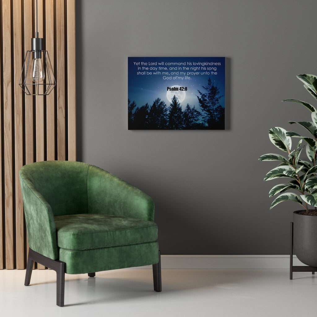 Scripture Walls God of My Life Psalm 42:8 Bible Verse Canvas Christian Wall Art Ready to Hang Unframed-Express Your Love Gifts