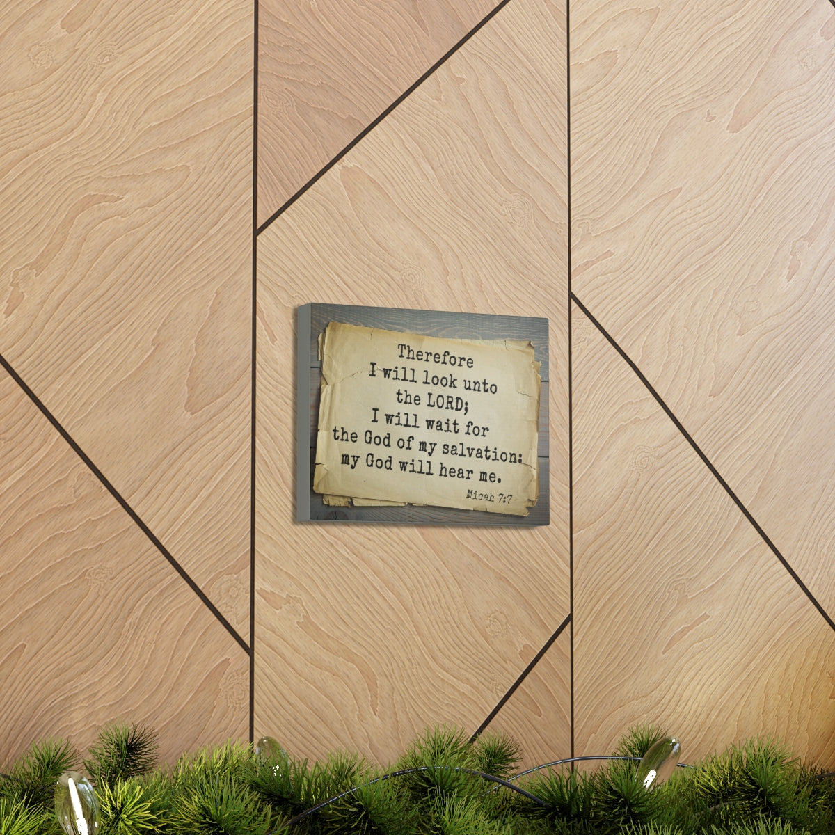 Scripture Walls God Of My Salvation Micah 7:7 Bible Verse Canvas Christian Wall Art Bible Verse Print Ready To Hang Unframed-Express Your Love Gifts