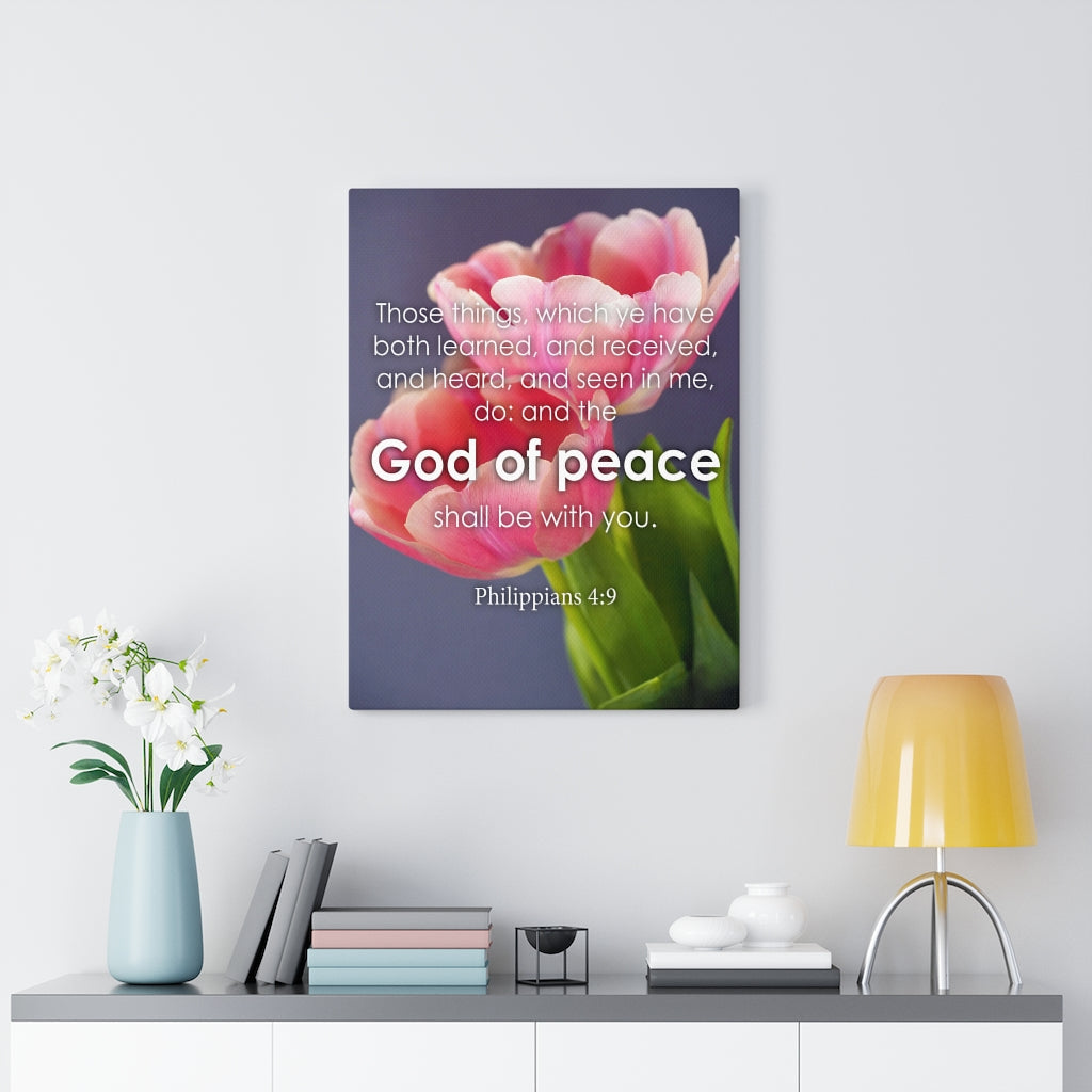 Scripture Walls God of Peace Philippians 4:9 Bible Verse Canvas Christian Wall Art Ready to Hang Unframed-Express Your Love Gifts