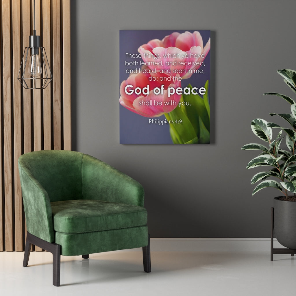 Scripture Walls God of Peace Philippians 4:9 Bible Verse Canvas Christian Wall Art Ready to Hang Unframed-Express Your Love Gifts