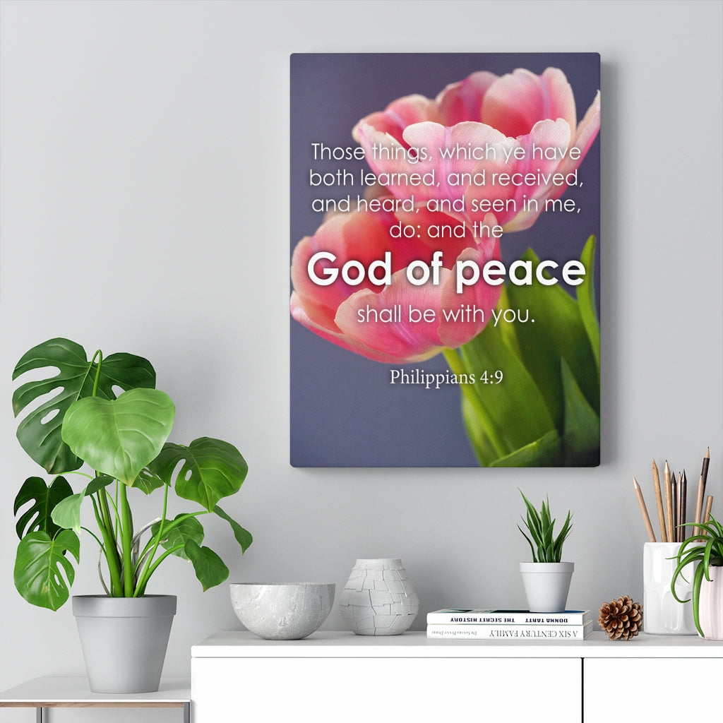 Scripture Walls God of Peace Philippians 4:9 Bible Verse Canvas Christian Wall Art Ready to Hang Unframed-Express Your Love Gifts