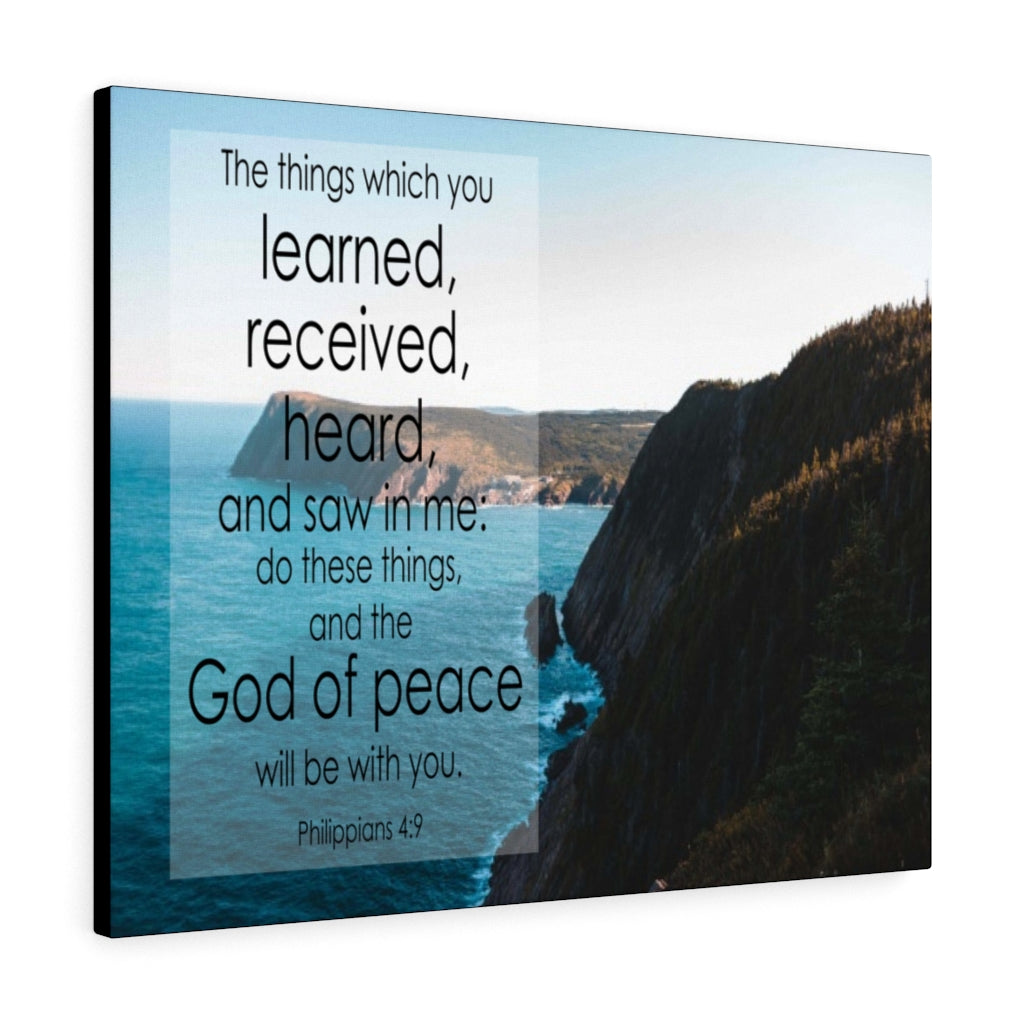 Scripture Walls God of Peace Will Be With You Philippians 4:9 Bible Verse Canvas Christian Wall Art Ready to Hang Unframed-Express Your Love Gifts
