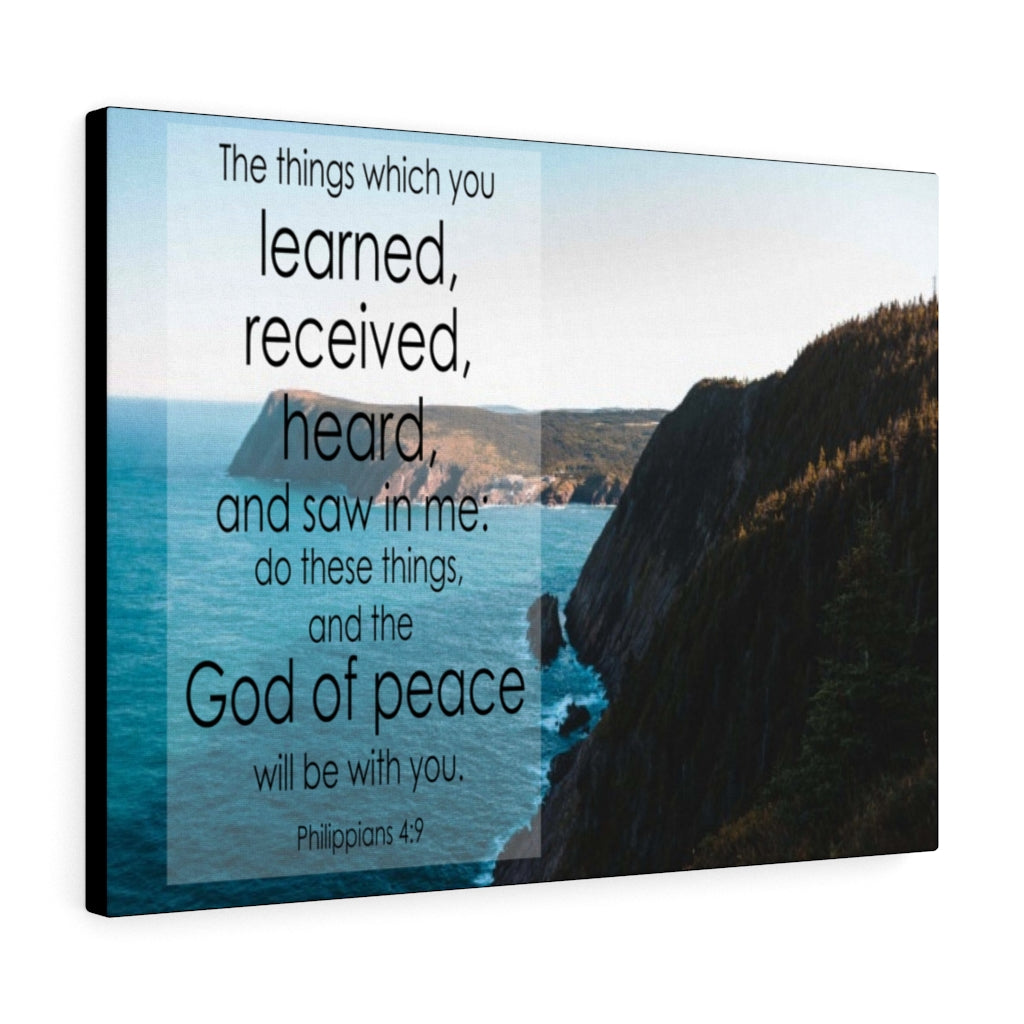 Scripture Walls God of Peace Will Be With You Philippians 4:9 Bible Verse Canvas Christian Wall Art Ready to Hang Unframed-Express Your Love Gifts