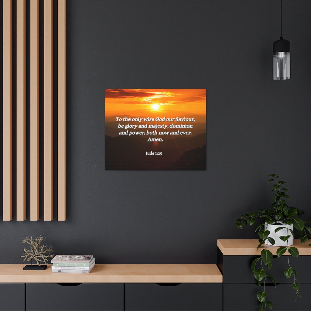 Scripture Walls God Our Saviour Jude 1:25 Bible Verse Canvas Christian Wall Art Ready to Hang Unframed-Express Your Love Gifts