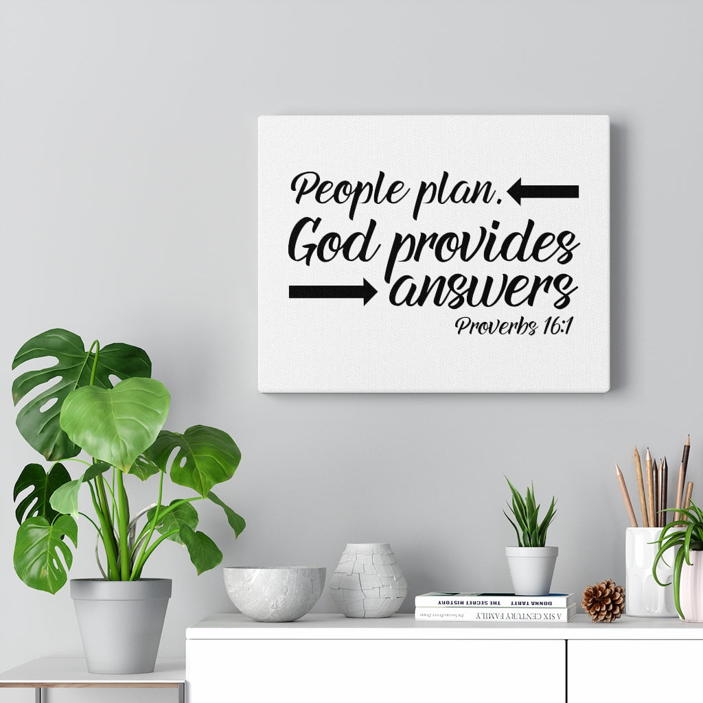 Scripture Walls God Provides Proverbs 16:1 Bible Verse Canvas Christian Wall Art Ready to Hang Unframed-Express Your Love Gifts