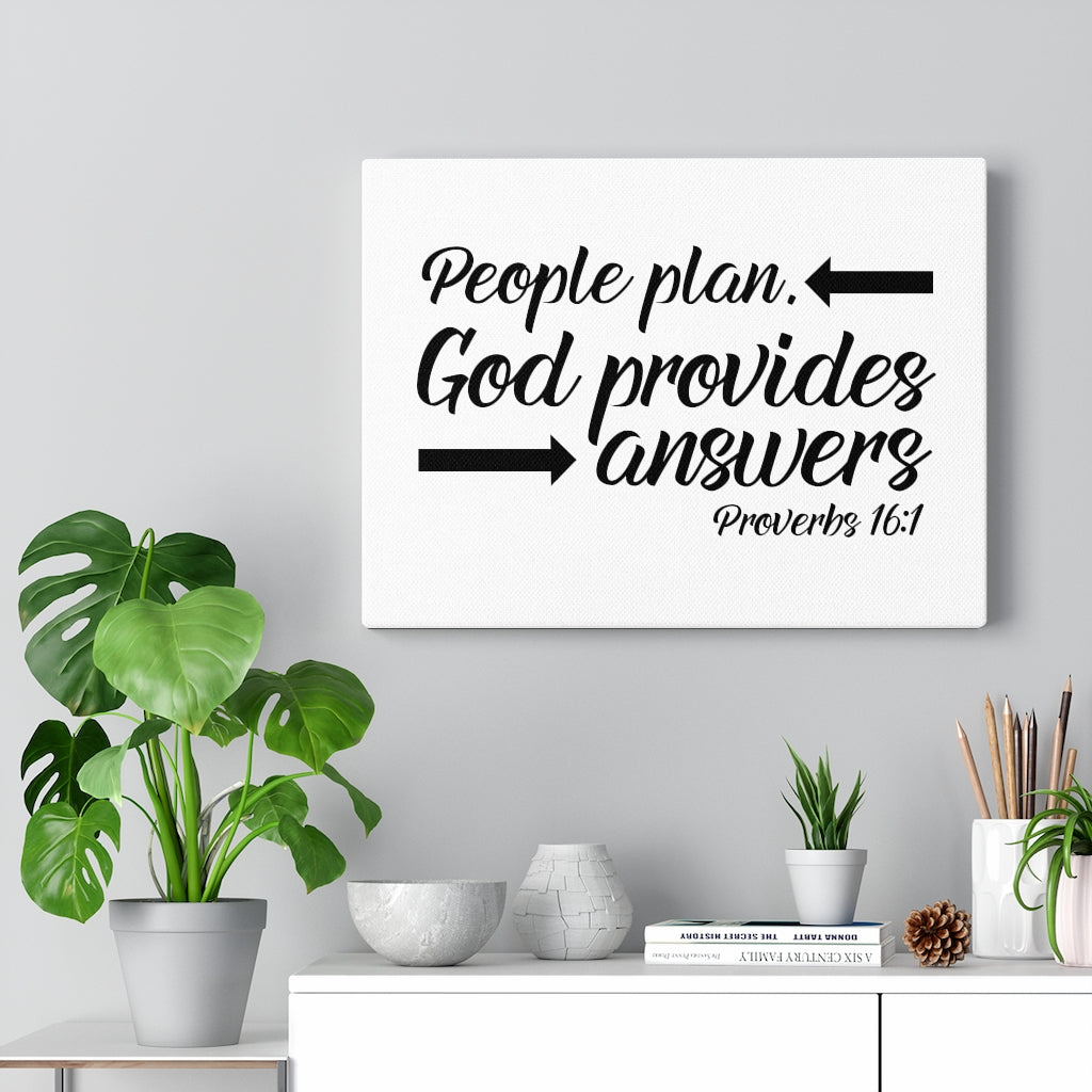 Scripture Walls God Provides Proverbs 16:1 Bible Verse Canvas Christian Wall Art Ready to Hang Unframed-Express Your Love Gifts