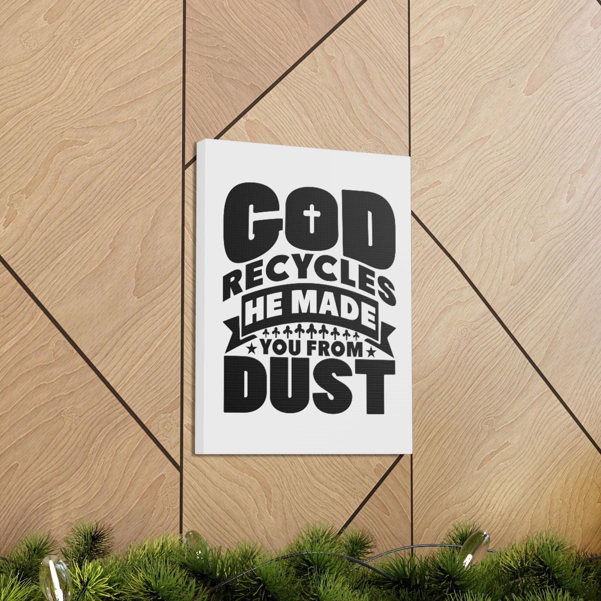 Scripture Walls God Recycles Genesis 2:7 Cross Christian Wall Art Bible Verse Print Ready to Hang Unframed-Express Your Love Gifts