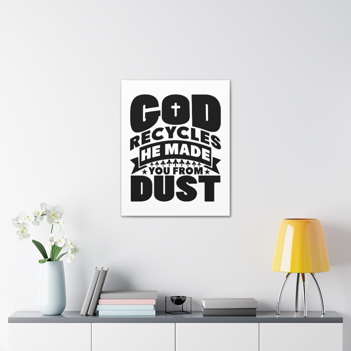 Scripture Walls God Recycles Genesis 2:7 Cross Christian Wall Art Bible Verse Print Ready to Hang Unframed-Express Your Love Gifts