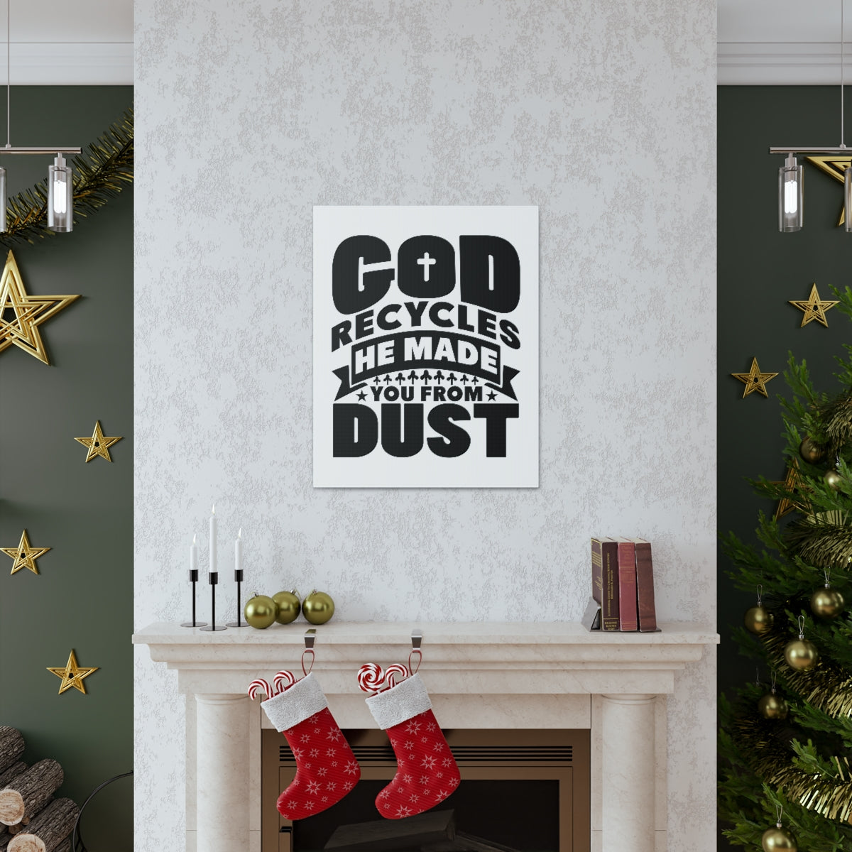 Scripture Walls God Recycles Genesis 2:7 Cross Christian Wall Art Bible Verse Print Ready to Hang Unframed-Express Your Love Gifts