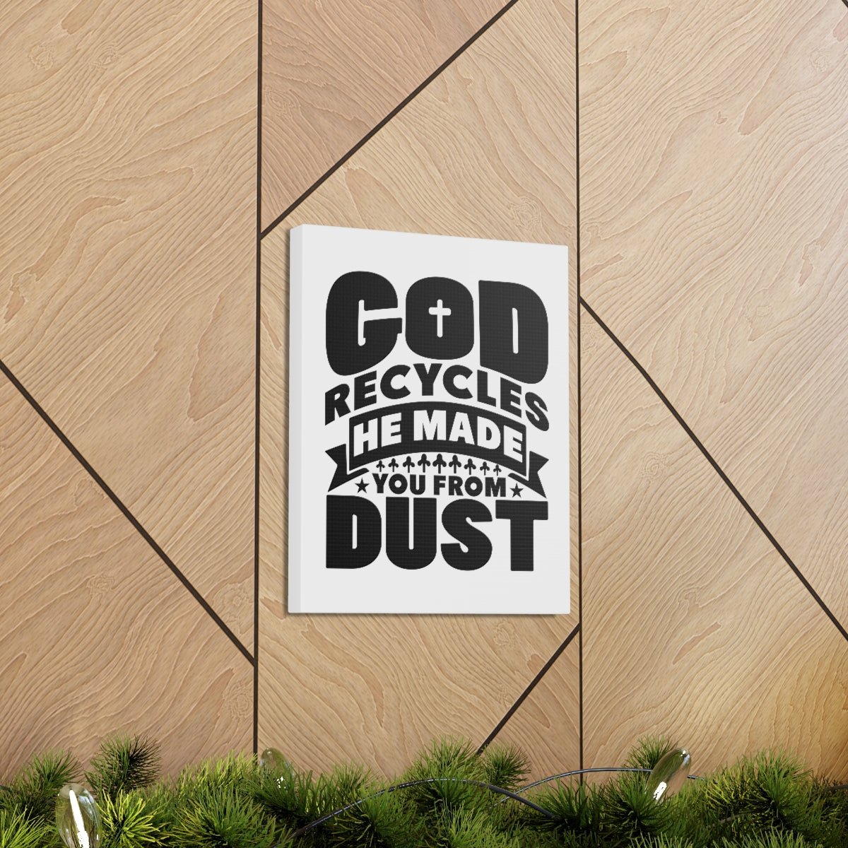 Scripture Walls God Recycles Genesis 2:7 Cross Christian Wall Art Bible Verse Print Ready to Hang Unframed-Express Your Love Gifts
