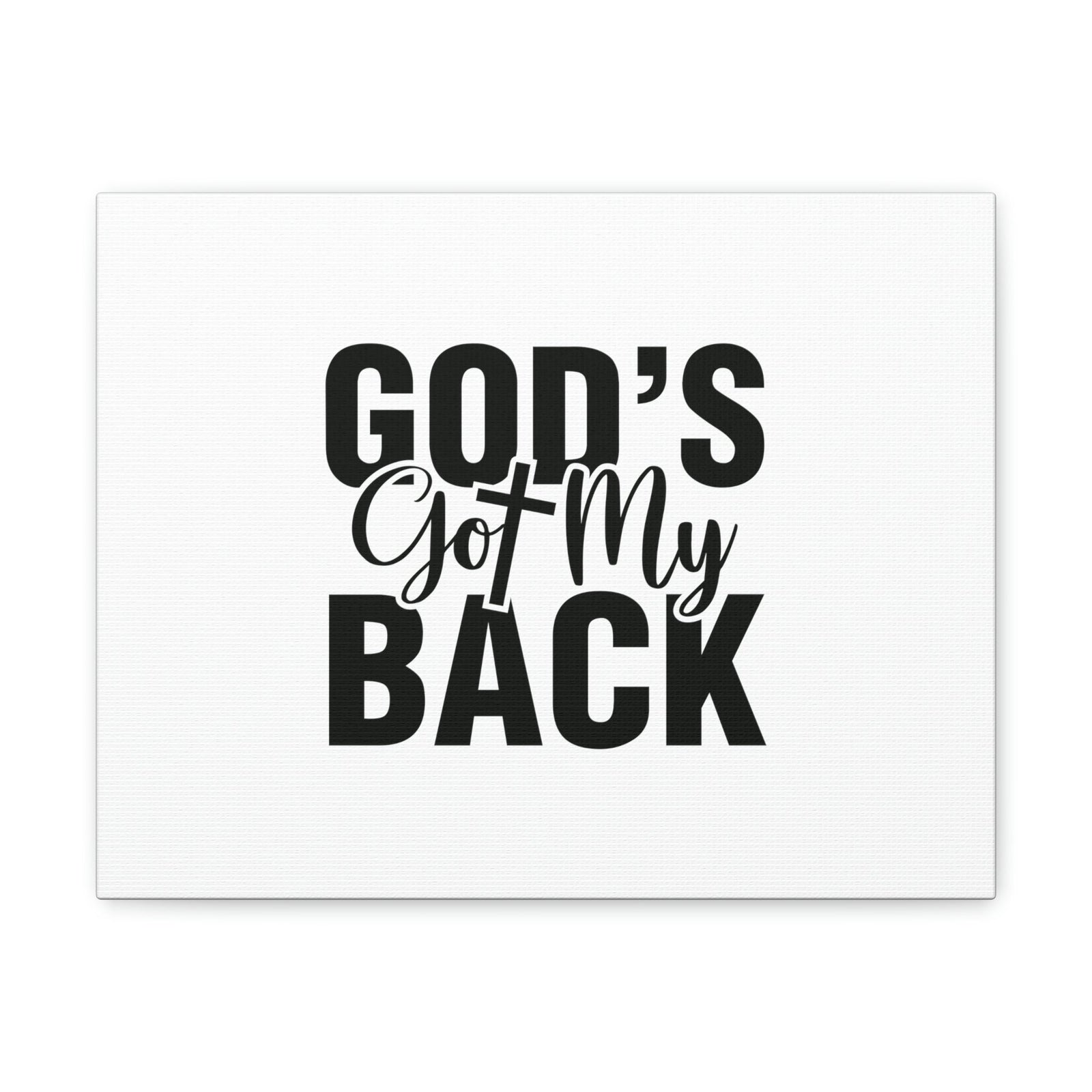 Scripture Walls God's Got My Back 1 John 4:16 White Christian Wall Art Bible Verse Print Ready to Hang Unframed-Express Your Love Gifts