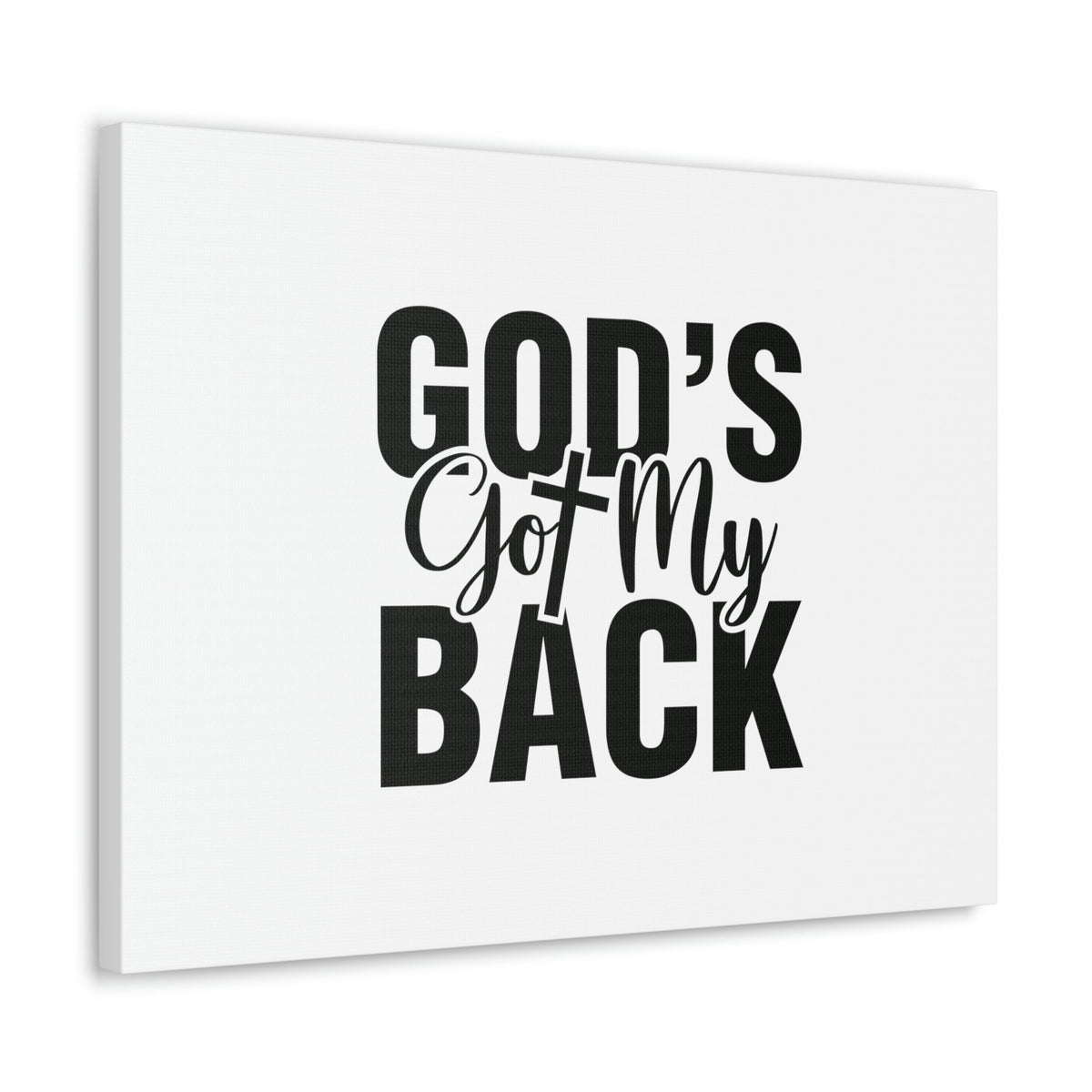 Scripture Walls God's Got My Back 1 John 4:16 White Christian Wall Art Bible Verse Print Ready to Hang Unframed-Express Your Love Gifts