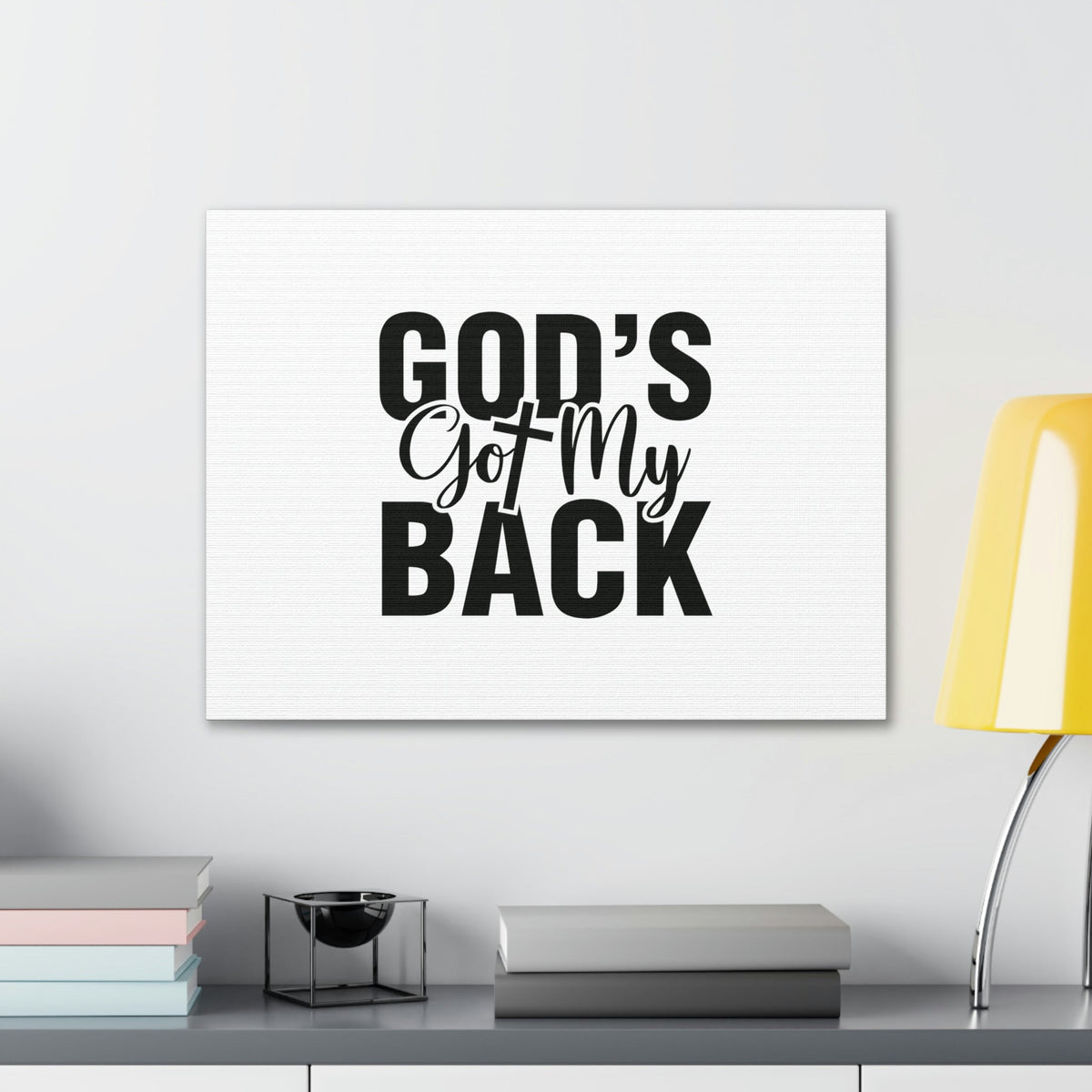 Scripture Walls God's Got My Back 1 John 4:16 White Christian Wall Art Bible Verse Print Ready to Hang Unframed-Express Your Love Gifts