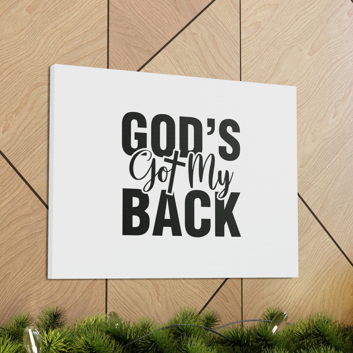 Scripture Walls God's Got My Back 1 John 4:16 White Christian Wall Art Bible Verse Print Ready to Hang Unframed-Express Your Love Gifts