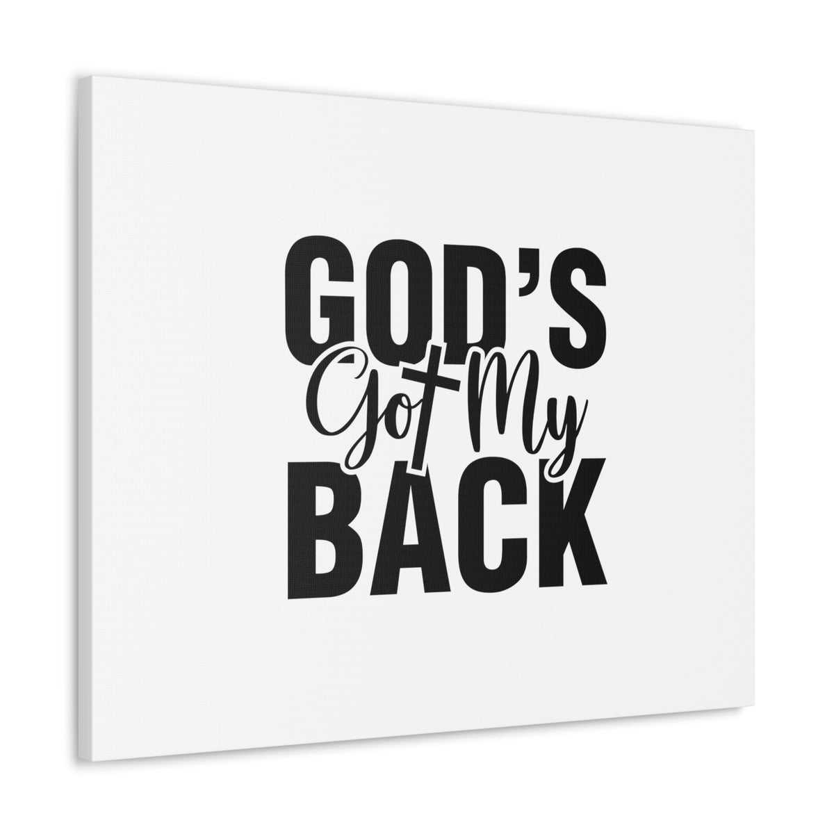 Scripture Walls God's Got My Back 1 John 4:16 White Christian Wall Art Bible Verse Print Ready to Hang Unframed-Express Your Love Gifts