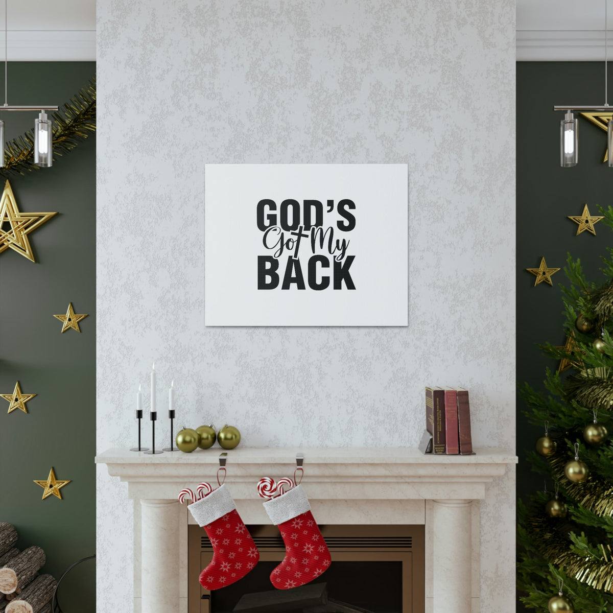Scripture Walls God's Got My Back 1 John 4:16 White Christian Wall Art Bible Verse Print Ready to Hang Unframed-Express Your Love Gifts
