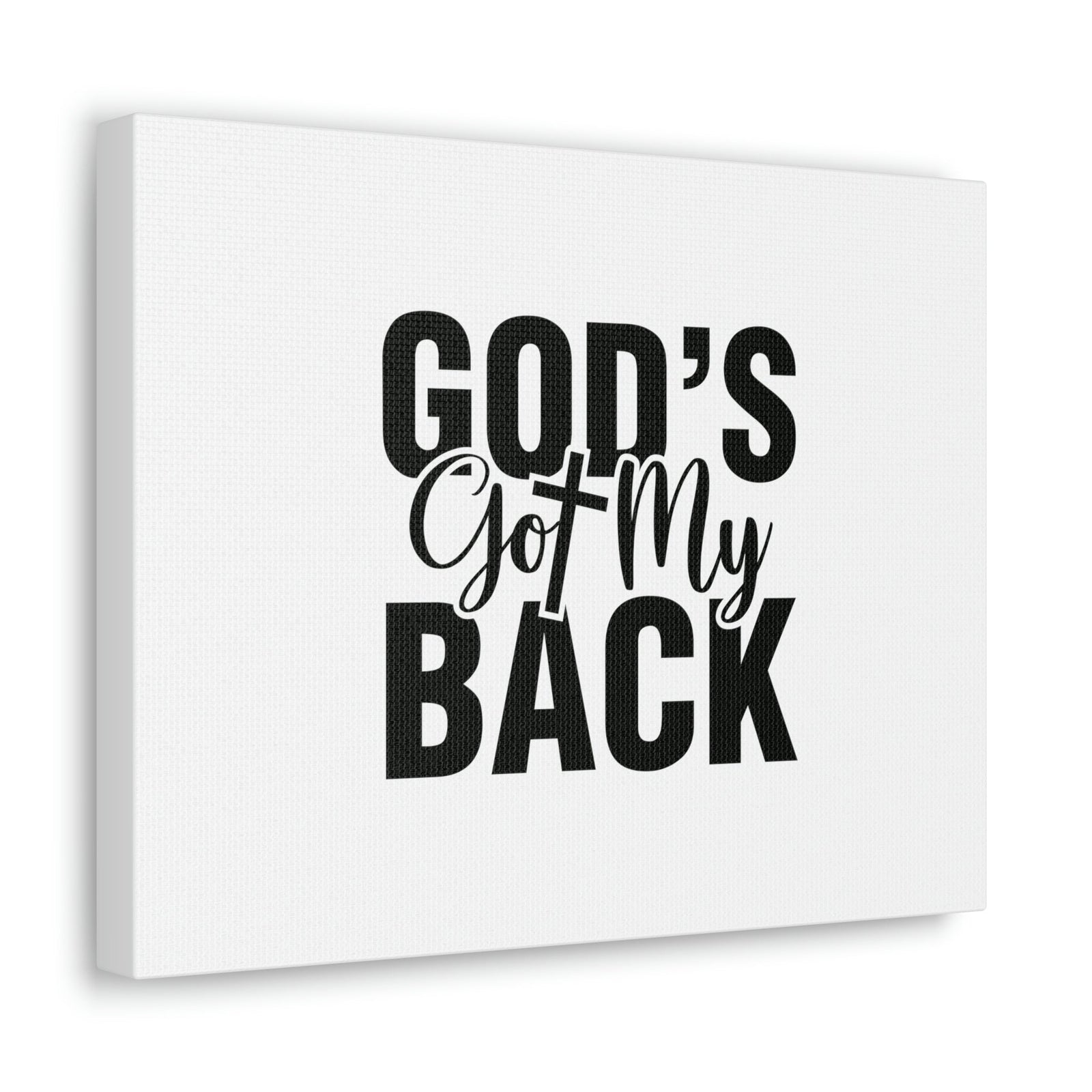Scripture Walls God's Got My Back 1 John 4:16 White Christian Wall Art Bible Verse Print Ready to Hang Unframed-Express Your Love Gifts